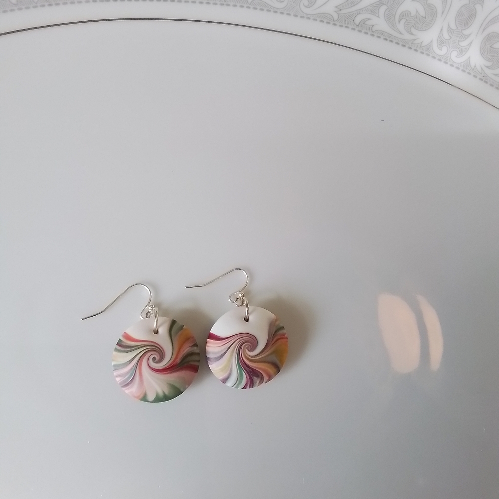 Polymer multicolor earrings - Picture 4 of 8